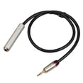 thumbnail image 1 of Enchufe de 3,5 mm a cable de 6,35 mm para línea de de amplificador de micrófono de guitarra eléctrica CUTICAT Conector de línea de audio, 1 of 8