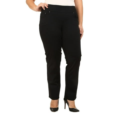 Womens Pants Plus High Rise Straight Leg Stretch 16W - Walmart.com