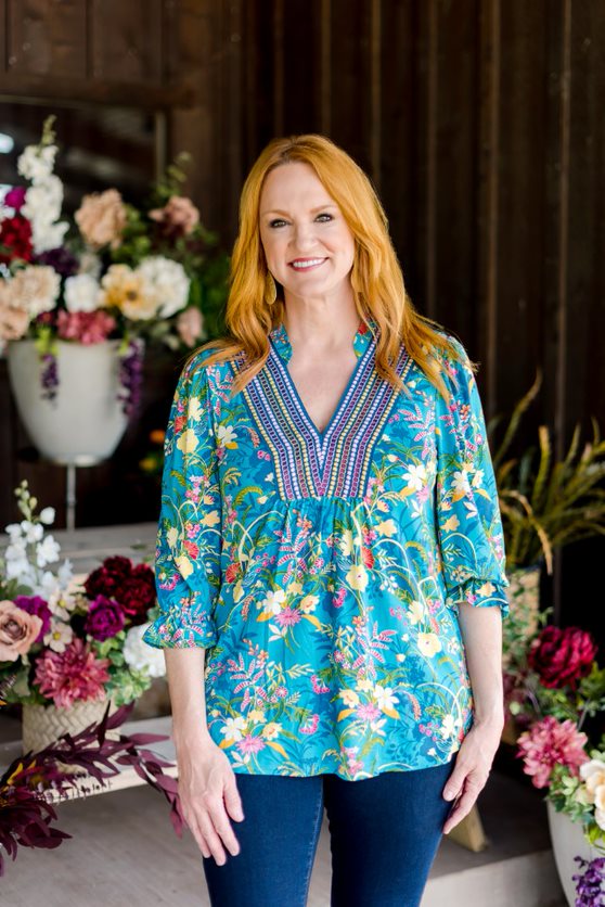 The Pioneer Woman Embellished V-Neck Top, Women's - Walmart.com
