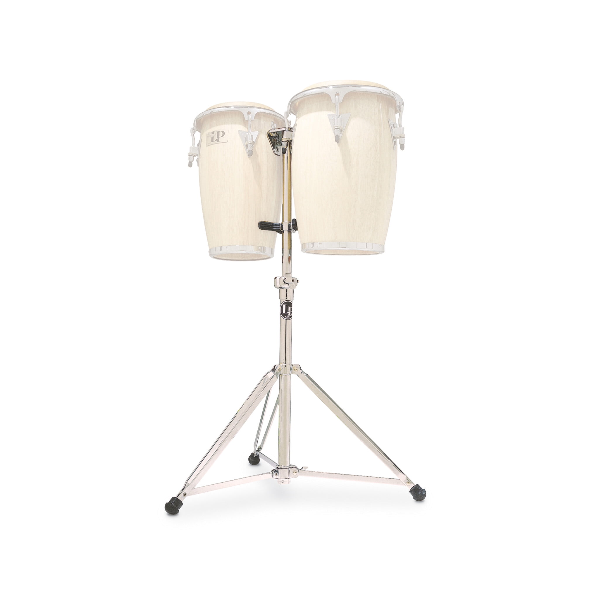 LP Junior Wood Congas with Chrome Hardware and Stand Natural