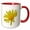 Red/White, variant on 3drose, Bring Me Sunshine a Close up of a Yellow Daisy on a Plain White Background, 11oz Two-tone Green Mug
