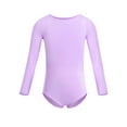 thumbnail image 3 of inlzdz Girls Ballet Dance Outfits Long Sleeves Gymnastics Leotard with Ruffled Hem Tied Skirt Set Lavender 2-3, 3 of 7