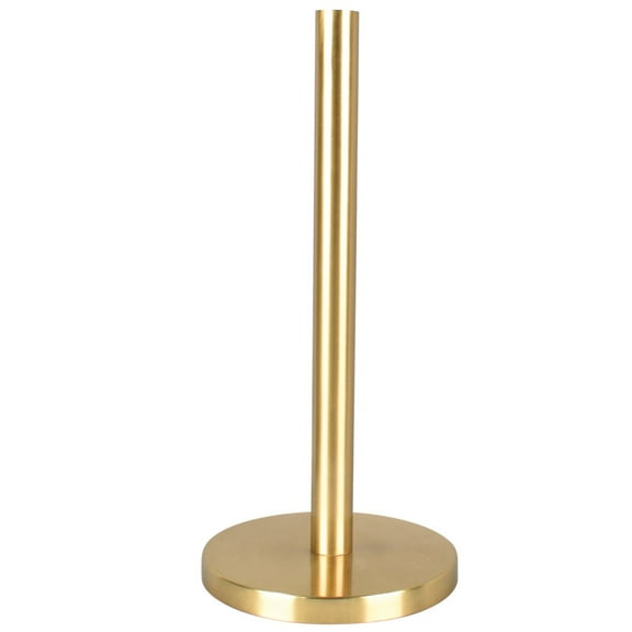 Happimess Avery Modern Classic Metal with Non Slip Weighted Base Paper Towel Holder, Gold