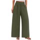 thumbnail image 1 of Pantalones de la Cintura Elástica de las Mujeres de Color Sólido Bolsillo Casual Pantalones de Moda 95% Poliéster 5% Spandex, Nuevos Pantalones Estirables para el Uso Diario, 1 of 9