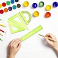 thumbnail image 5 of Protractor and Ruler Set - 4 Piece Geometry Ruler Kit, 8 Inch Straight Ruler with Triangle Rulers and 180 Degree Protractor, Plastic Measuring Tool for Office Engineering Drawing, 5 of 8