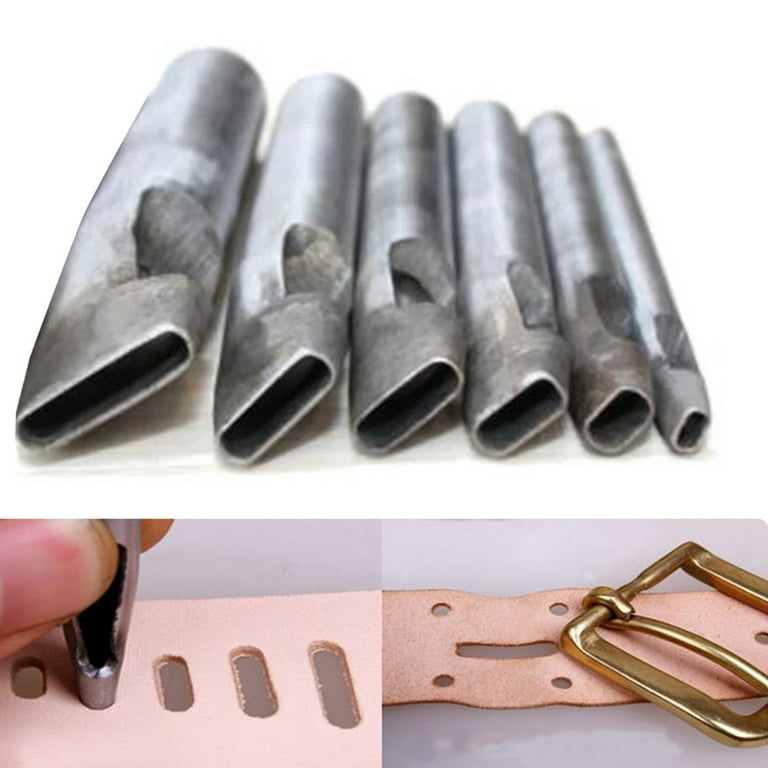 8 Size Oval Hole Punch for Leather 2mm-5mm, Boyistar Leather Craft Punch  Tools Set Hollow Punching Oval Belt Hole Cutter Tool for Watch Band, Belt