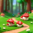 thumbnail image 5 of Cute Mushroom House Ornament, Miniature Resin Tabletop Decor for Fairy Garden, DIY Terrarium & Mini Landscape Accessories, Charming Desk Decor, 5 of 5