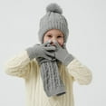 thumbnail image 4 of Gamivast 3Pcs Kids Winter Beanies Hat Scarf Gloves Set for 1-10 Years Old Boys Girls Knit Thick Warm Toddler Hat with Pom Long Scarf Warmer Gaiter Mittens Thermal Sets, 4 of 6