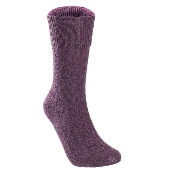 Lian LifeStyle Perfect Fit Women's Wool Crew Socks, Size 6-9, Purple