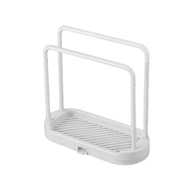 Leodye 1PCS Kitchen Sink Sponge Rack - Faucet-mounted Storage for Rags/Dishcloths/Supplies -8x3.7x8in