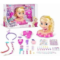 Sparkle Girlz Styling Head - Blonde by ZURU Comes with Nail Design Set, Tiara, Hair Comb, Accessories 81pcs.