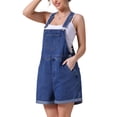 thumbnail image 4 of INSPIRE CHIC Women's Denim Overall Casual Outfits Adjustable Strap Romper Jean Shorts 2XL Dark Blue, 4 of 6