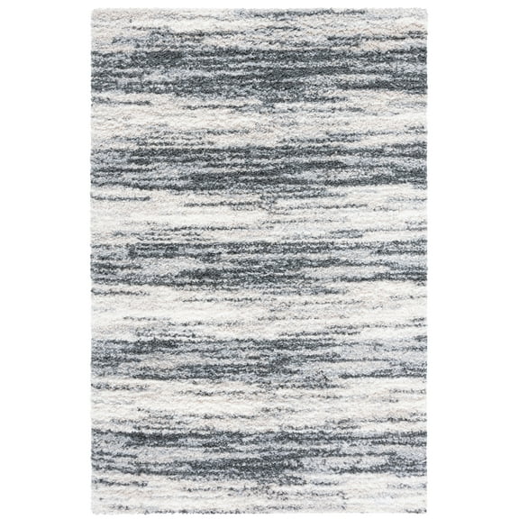 SAFAVIEH Berber Darion Abstract Shag Area Rug, Charcoal/Grey, 6'7" x 8'7"