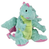 goDog Dragons Extra Soft Plush Toy for Dogs with Chew Guard Technology for Stronger & Longer Play, Soft & Durable with Built-In Squeaker, Seafoam, Medium