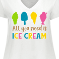 thumbnail image 4 of Inktastic All You Need is Ice Cream, Ice Cream Cone, Sundae Women's Plus Size V-Neck T-Shirt, 4 of 5