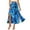 Lake Blue, variant on Hibeli Womens Tie Front Elastic Waist Slit Long Skirt Tropical Leaf Printed Flowy Maxi Skirts With Pockets