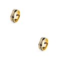 thumbnail image 3 of QualitChoice Ring Roman Numerals Jewelry Fashion Carbon Wedding Charm Couple Inlay Polished Rings Simple Personality Golden Golden 8# 2Set, 3 of 6