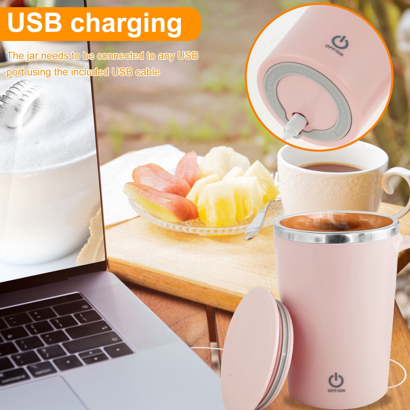 New Automatic Mixing Cup USB Rechargeable Self Stirring Mug Travel Sport  Drinking Shaker Bottle BPA-Free Coffee Milk Tea Mixer
