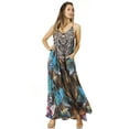 thumbnail image 5 of Sakkas Sofia Women's Spaghetti Strap V-neck Floral Print Summer Casual Maxi Dress - 435 - One Size, 5 of 5
