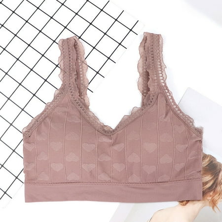 

Cathalem Womens Sports Bras Pack Lace Bra Women Sports Bra Tops For Top Fitness Yoga Female Pad Sportswear Vest Woman s Bra Underwear Pink One Size