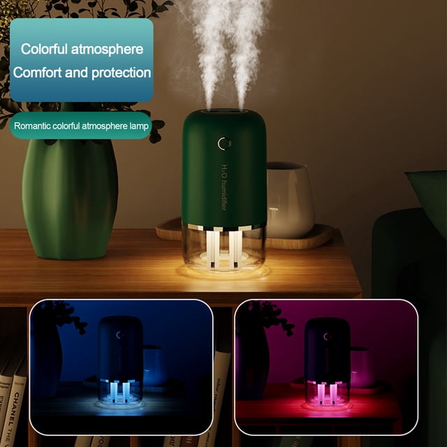 SuoKom Color Changing Mini Humidifier with Led, Portable Mini Usb Humidifier for Bedroom, Travel, Office and Plants