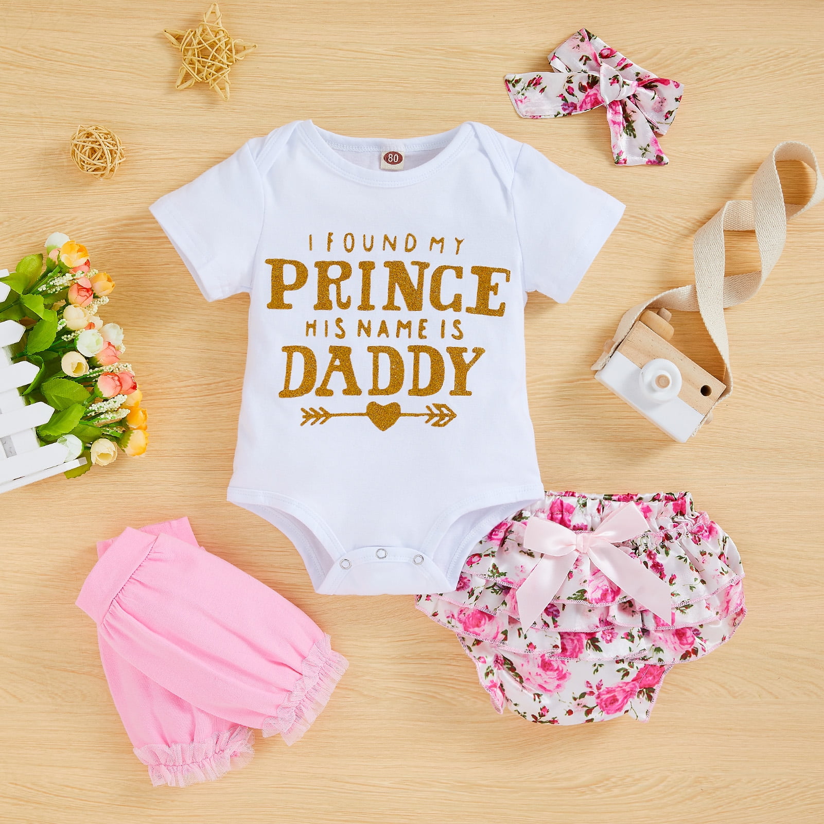 Baby Girl Clothes I Found My Prince and His Name is Daddy Baby Clothes for  Girls, Newborn Clothing Baby Clothes M18 
