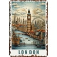 thumbnail image 1 of Placa Metal Vintage Londres Pintura Hierro Rectangular Del Pared 20x30cm, 1 of 9
