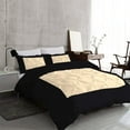 thumbnail image 2 of DNG Creations 1 Piece Two Tone Pinch Pleated Duvet Cover With Zipper Closure & Corner Ties 100% Egyptian Cotton ( Solid Black/ Ivory - Oversized Queen ), 2 of 3