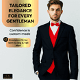 thumbnail image 2 of Oliver George 2pc Men's Solid Formal Suit Vest Waistcoat Tuxedo Dress Vest Bow Tie Set For Suit or Tuxedo Red 4XL, 2 of 6