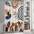thumbnail image 3 of Bohemian Abstract Leaves Fabric Shower Curtain Modern Art Washable Shower Curtains for Bathroom, Waterproof Bath Curtain with Hooks Home Decor 72x72in, 3 of 8