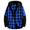 thumbnail image 6 of Atkumj Plaid Hoodies for Men Fashion Fall Button Down Jacket with Black Hood Casual Comfortable Long Sleeve Hoodie with Pockets S, 6 of 6