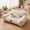 Beige, variant on Exnote 24" Corduroy Cat Sofa Bed, Ultra Soft Fluffy Pet Couch with Removable Washable Cover, Modern Supportive Cat Chair for Indoor Cats and Dogs, Grey