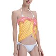 thumbnail image 4 of Geaub Pink Ice Cream Women's Short Wrap Skirt, Beach Sun Protection Shawl, Swimsuit Bra, Swimwear Tunic, 4 of 7
