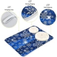 thumbnail image 3 of FREEAMG Christmas Dish Drying Mat Silver Snowflake Blue Xmas Microfiber Absorbent Drying Pad Heat Resistant Kitchen Island Protector Seasonal Gift Party Favors 16"× 18", 3 of 6