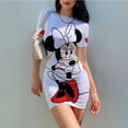 thumbnail image 1 of DisneyMinnie Mickey Mouse O neck Short sleeve ​Bodycon Dress 2022 Summer New Print Cartoon Fashion Sexy Ladies Beach Party DressXXL Gao Jinjia LED, 1 of 2