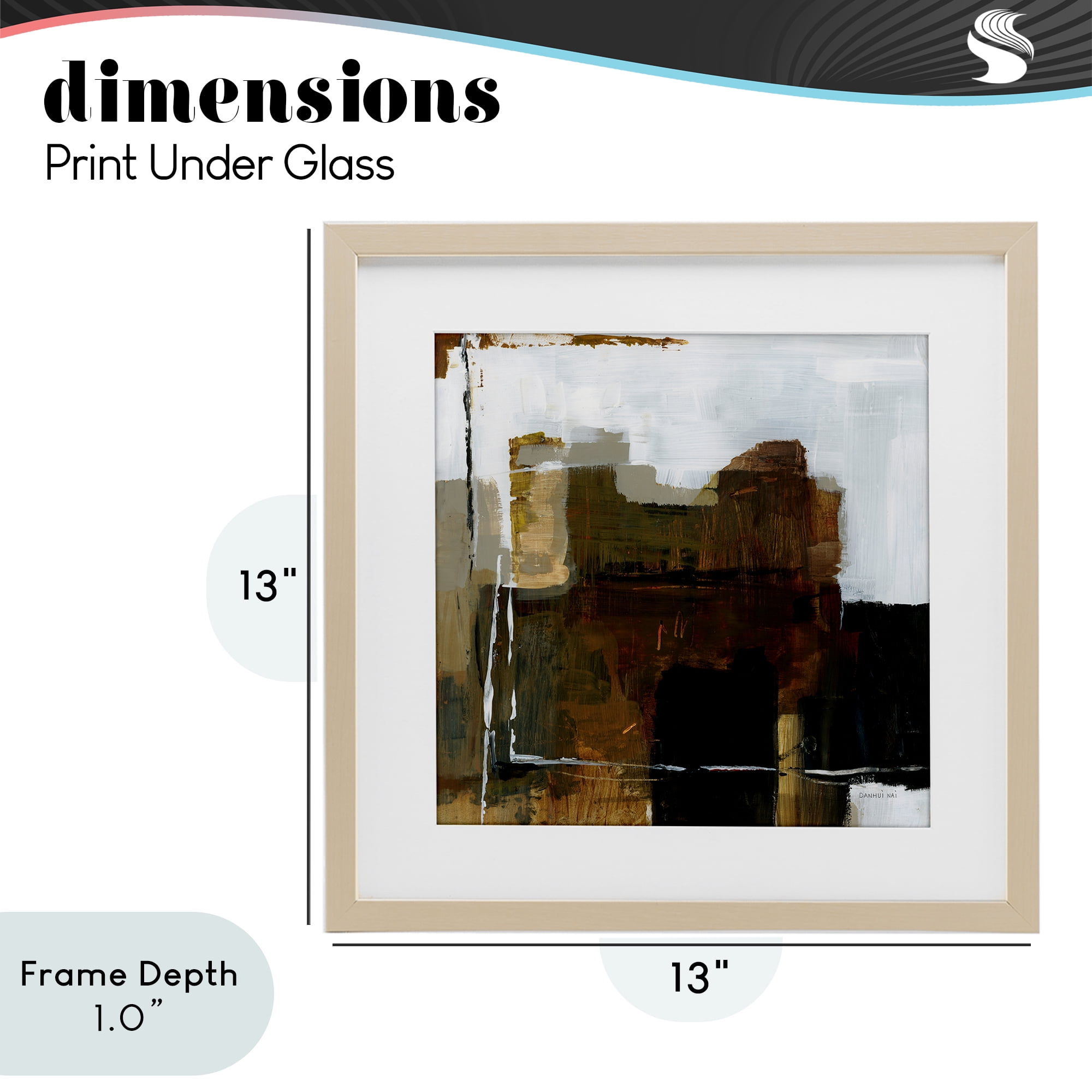 Stupell Industries Natural Abstract Earth Tones Birch Framed Print Under Glass, design by Danhui Nai