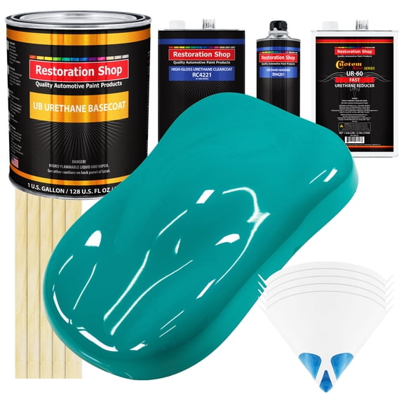 Deep Aqua Gallon URETHANE BASECOAT CLEARCOAT Car Auto Paint FAST Kit