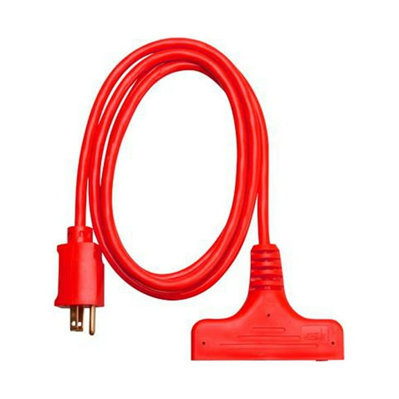 Master Electrician 04004ME 6-Ft. 14/3 SJTW Red 3-Outlet Extension Cord - Quantity 20