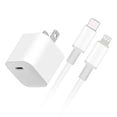 thumbnail image 1 of Cargador de pared + cable iBox lightning a tipo-C 20W, MFI, TPE, 1m, blanco, 1 of 3