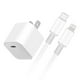 thumbnail image 1 of Cargador de pared + cable iBox lightning a tipo-C 20W, MFI, TPE, 1m, blanco, 1 of 3