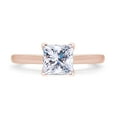 thumbnail image 2 of 0.90 Carat 5.5MM Princess Shape Lab Created Moissanite Diamond Solitaire Engagement Ring For Women In 14K Rose Gold Over Sterling Silver (VVS1 Clarity, 0.90 Cttw)-4, 2 of 6