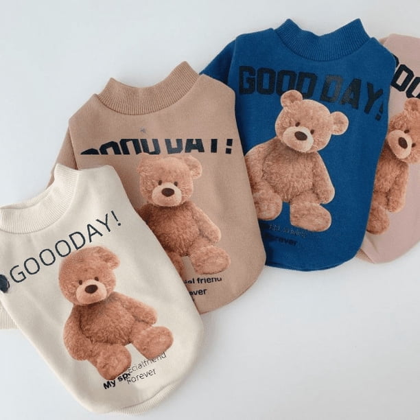 Otoño e invierno, osito de peluche cálido de seda de leche, lindo perro, gato, mascota, oso amargo, ropa, suministros para padres e hijos