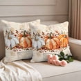 thumbnail image 2 of Fall Pumpkin Outdoor Waterproof Pillow Covers, Thanksgiving Autumn Leaves Floral Decorative Square Throw Pillowcase Sofa Cushion Sham for Patio/Couch/Chair, 24"x24" 2 Pack, 2 of 8