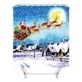thumbnail image 6 of 4PCS Christmas Style Shower Curtain, Water Resistant Waterproof Shower Curtain Set, Polyester Fabric Shower Curtain, Winter Snow Pedestal Rug Lid Toilet Cover Bath Mat for Shower Stall, Bathtubs, 6 of 13