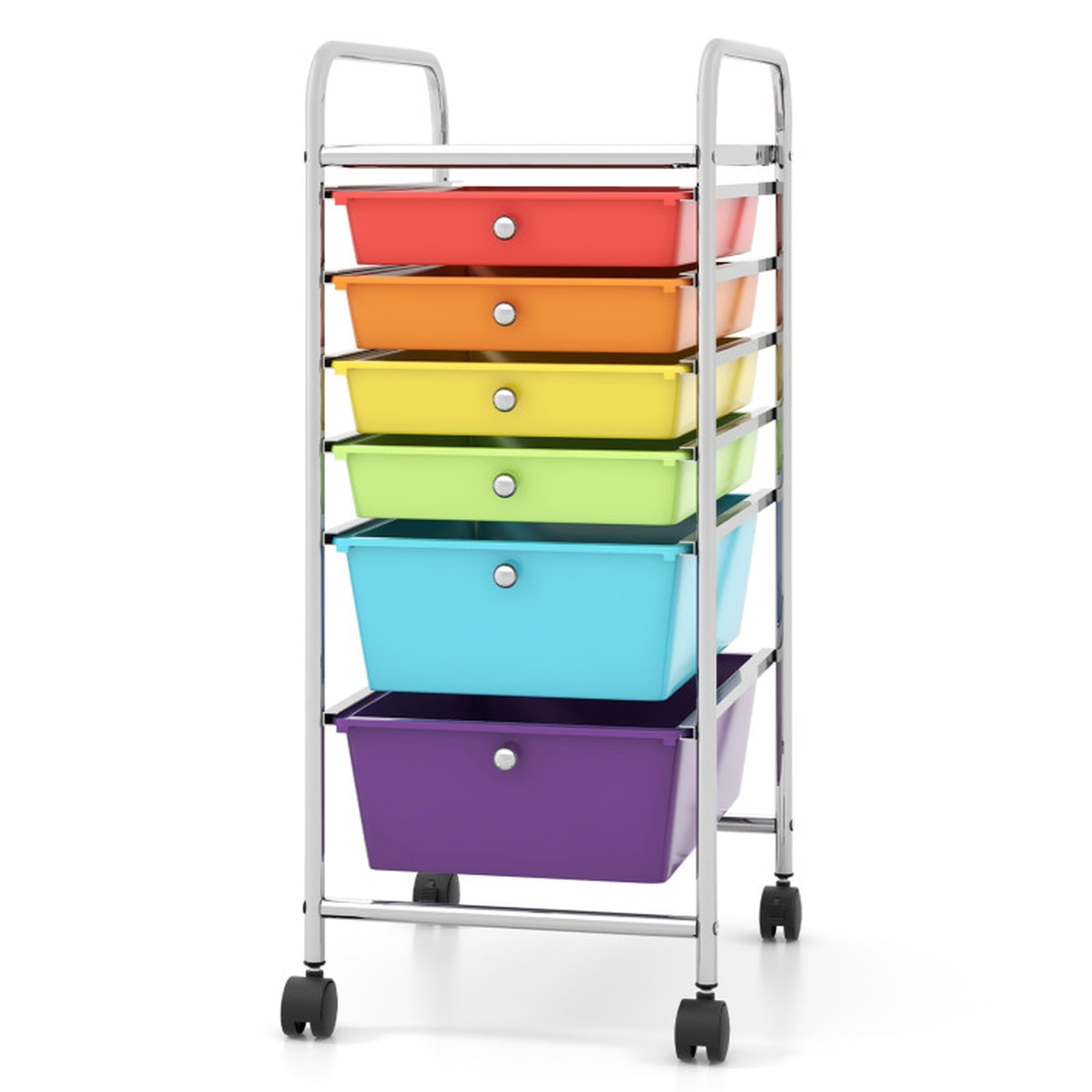 Furnibear 6 Drawers Rolling Storage Cart Organizer Multi for Home Office Craft Room Classroom, Multicolor