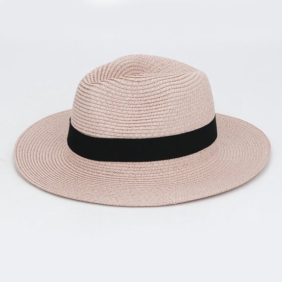 HONHUZH Summer Hats Unisex Wide Brim Packable Straw Sun Hat Summer Beach Travel Hat