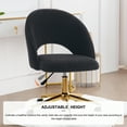 thumbnail image 4 of Comfy Faux Sherpa Home Office Chair Upholstered Swivel Vanity Chair Height Adjustable Accent Chair, Black, 4 of 7