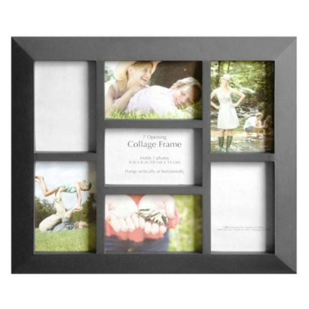 mcs 14x16 inch collage picture frame with 74x6 inch openings, black