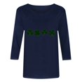 thumbnail image 4 of St. Patrick's Day Shirt for Women Four Green Clovers Graphic T-Shirt 3/4 Sleeve Crewneck Casual Loose Fit Festival Apparel Gift, 4 of 4