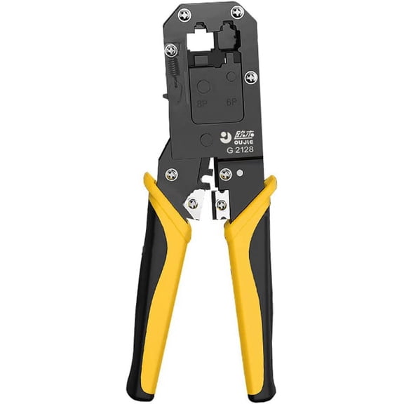 Treedix RJ45 Crimping Pliers Pass through Matters Modular RJ45 Crimp Tool 4P/6P/8P Multifunctional Network Cable Crimping Pliers for RJ45 Cat5